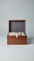 Polished walnut luxe hamper