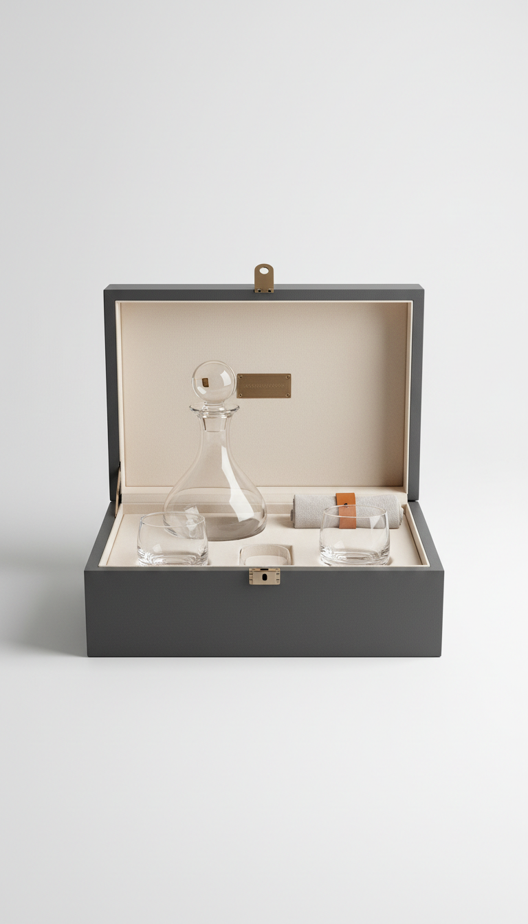 Artisanal glass decanter experience box