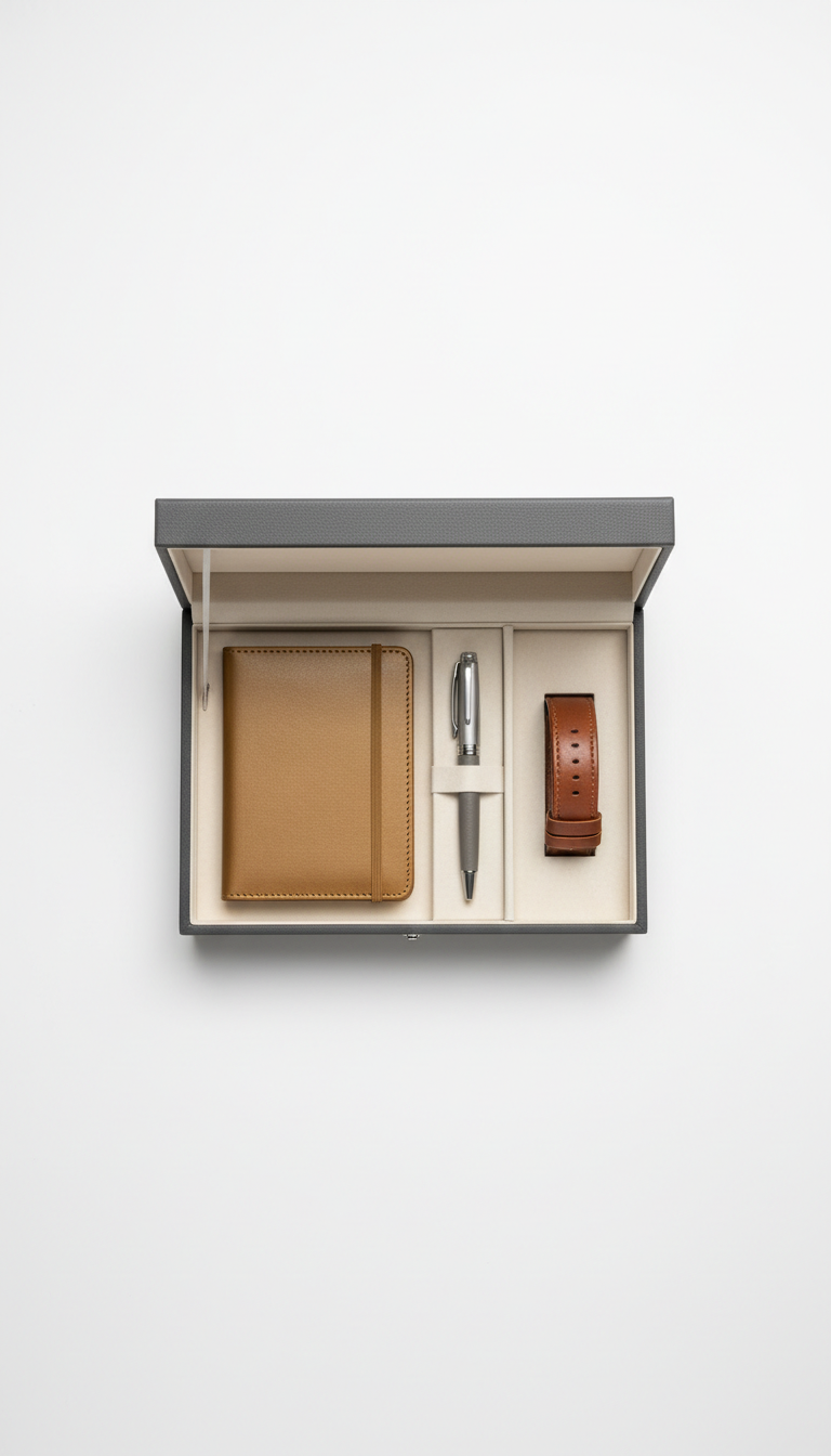 Silk & leather executive set